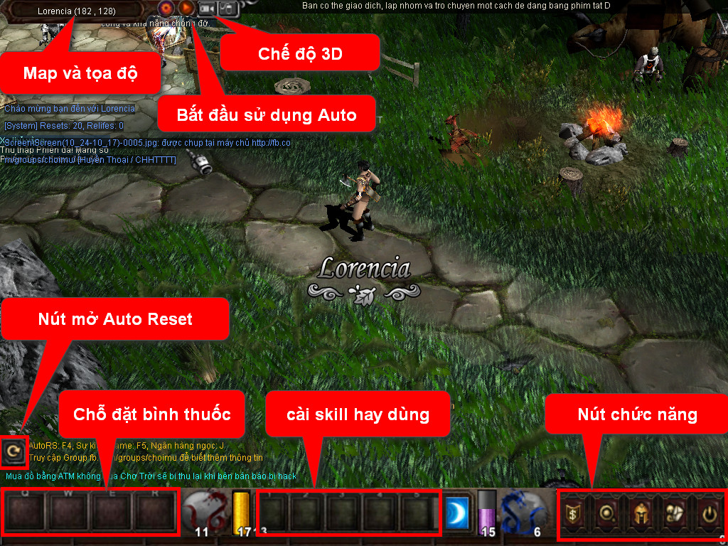Chức năng chính của Game MU Minh Quốc